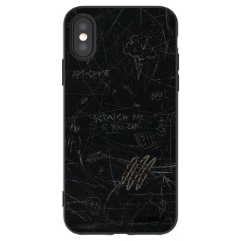 Picasee silikonowe czarne etui na Apple iPhone X/XS - SCRATCH