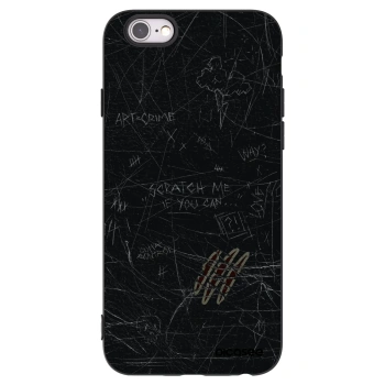 Picasee silikonowe czarne etui na Apple iPhone 6/6S - SCRATCH