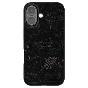 Picasee silikonowe czarne etui na Apple iPhone 16 - SCRATCH