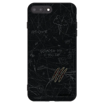 Picasee silikonowe czarne etui na Apple iPhone 8 Plus - SCRATCH