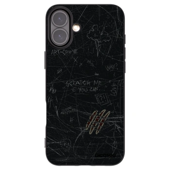 Picasee silikonowe czarne etui na Apple iPhone 16 Plus - SCRATCH