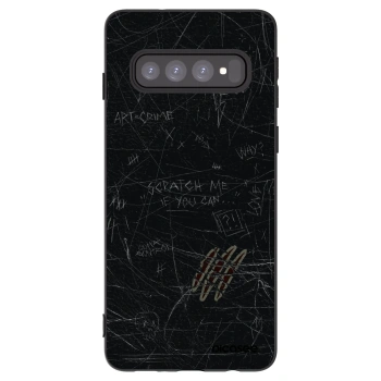 Picasee silikonowe czarne etui na Samsung Galaxy S10 G973 - SCRATCH