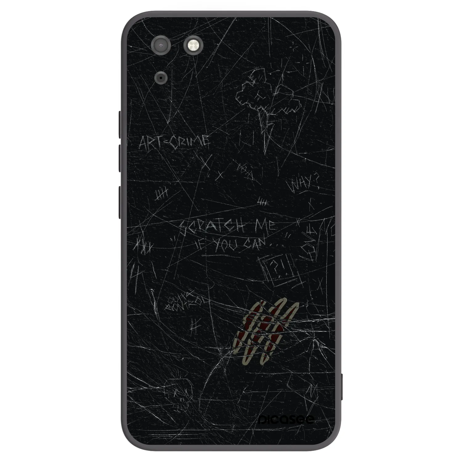 Picasee silikonowe czarne etui na Huawei Y5P - SCRATCH