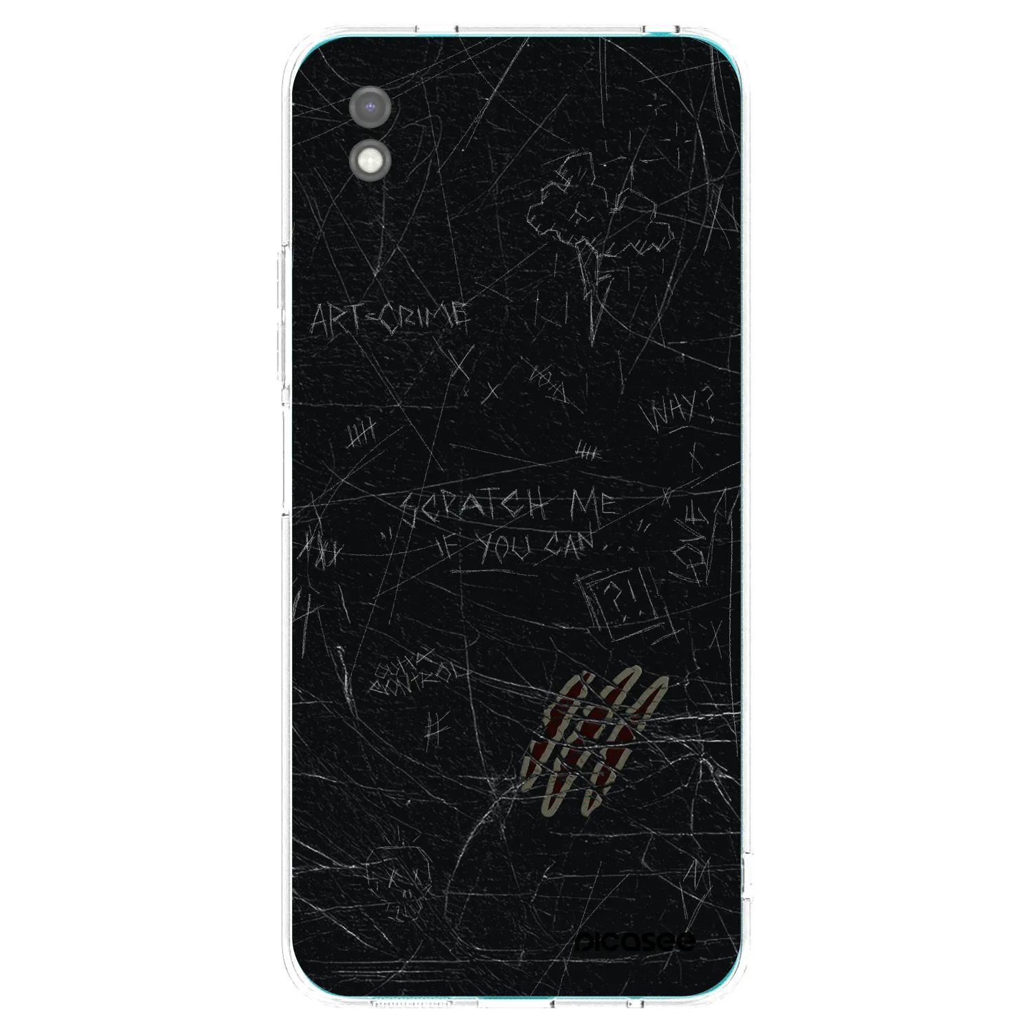 Picasee silikonowe czarne etui na Xiaomi Redmi 9A - SCRATCH