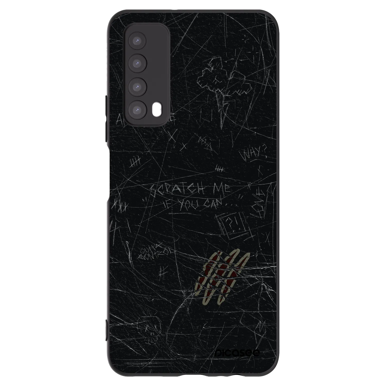 Picasee silikonowe czarne etui na Huawei P Smart 2021 - SCRATCH