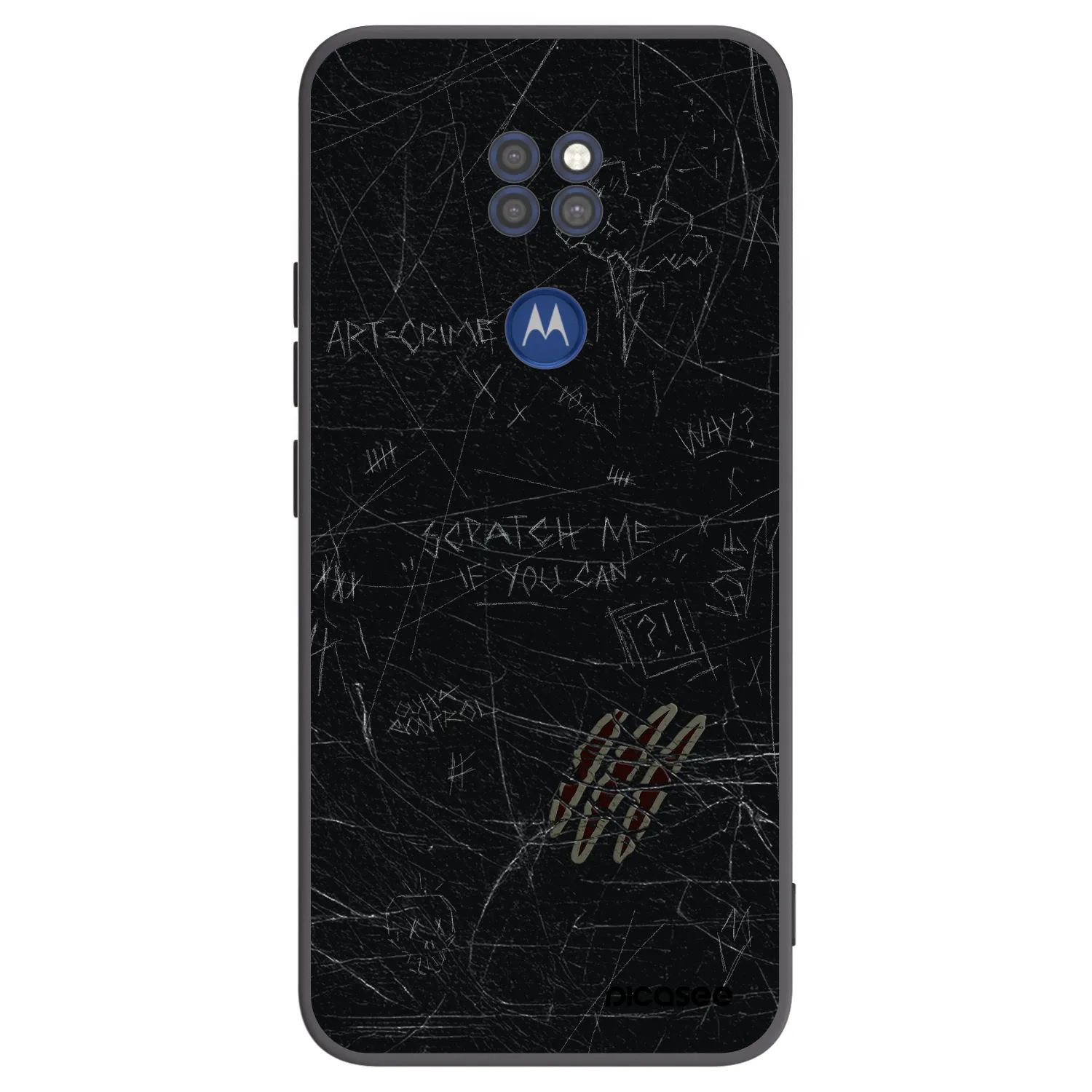 Picasee silikonowe czarne etui na Motorola Moto G9 Play - SCRATCH