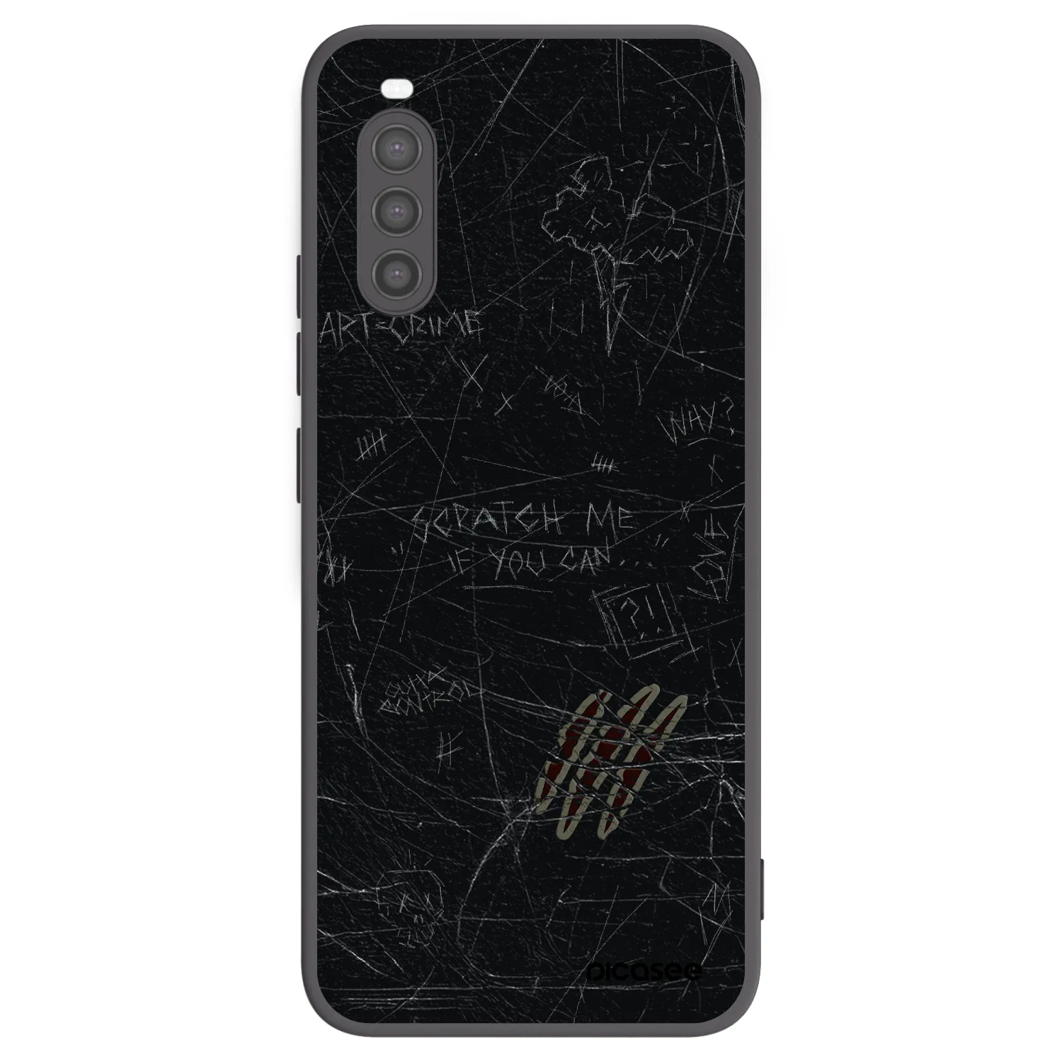 Picasee silikonowe czarne etui na Sony Xperia 10 II - SCRATCH