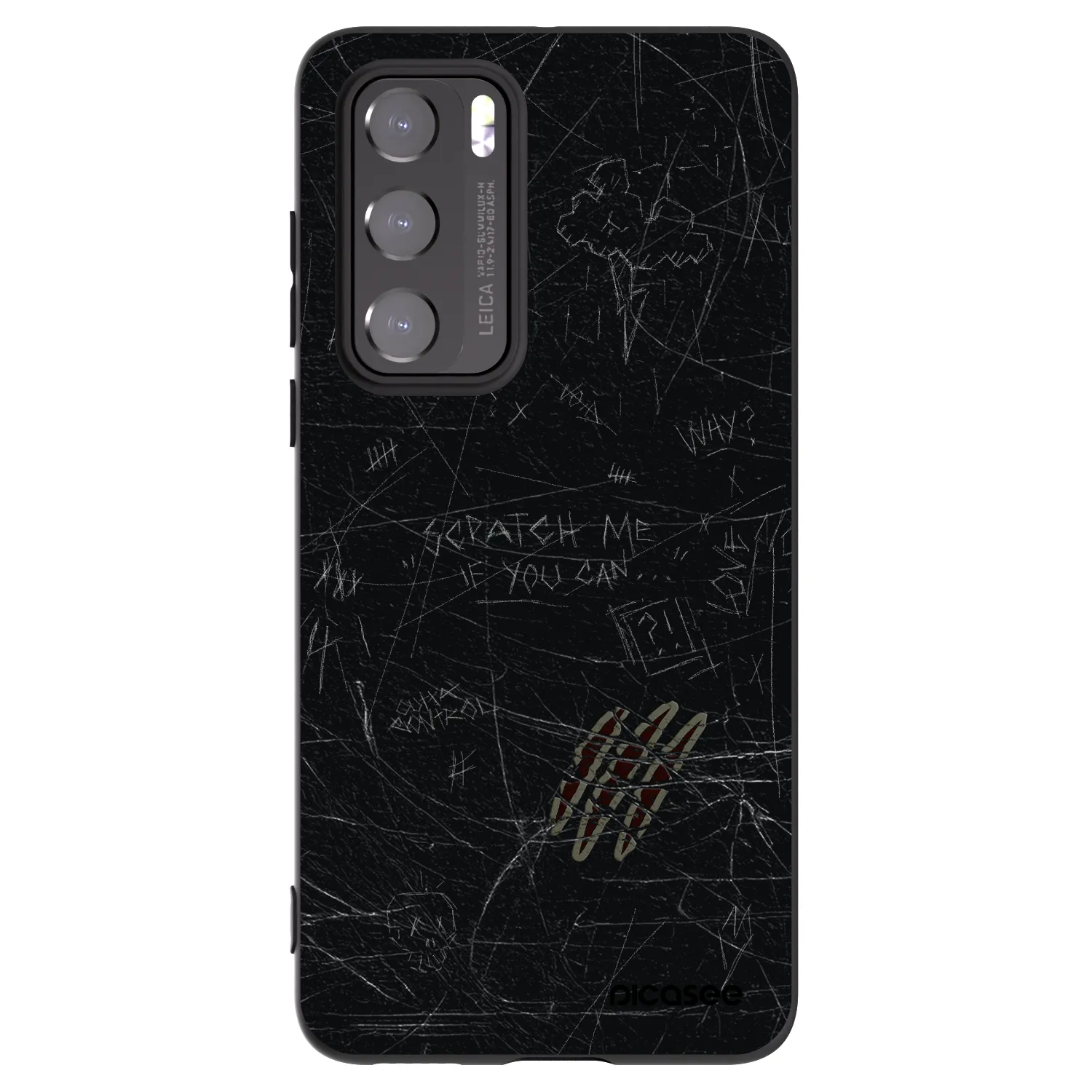 Picasee silikonowe czarne etui na Huawei P40 - SCRATCH