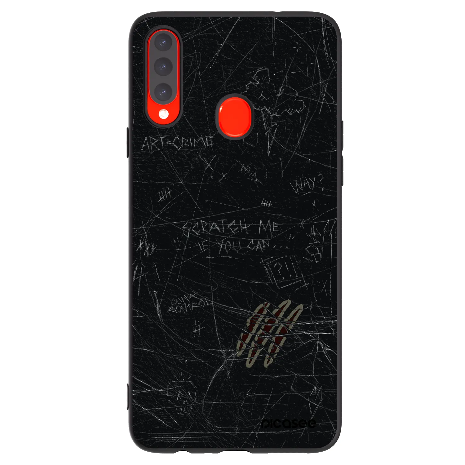 Picasee silikonowe czarne etui na Samsung Galaxy A20s - SCRATCH