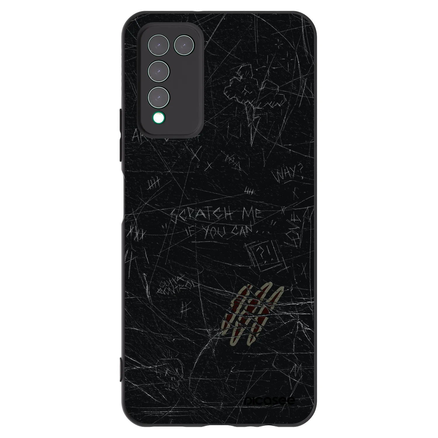 Picasee silikonowe czarne etui na Honor 10X Lite - SCRATCH