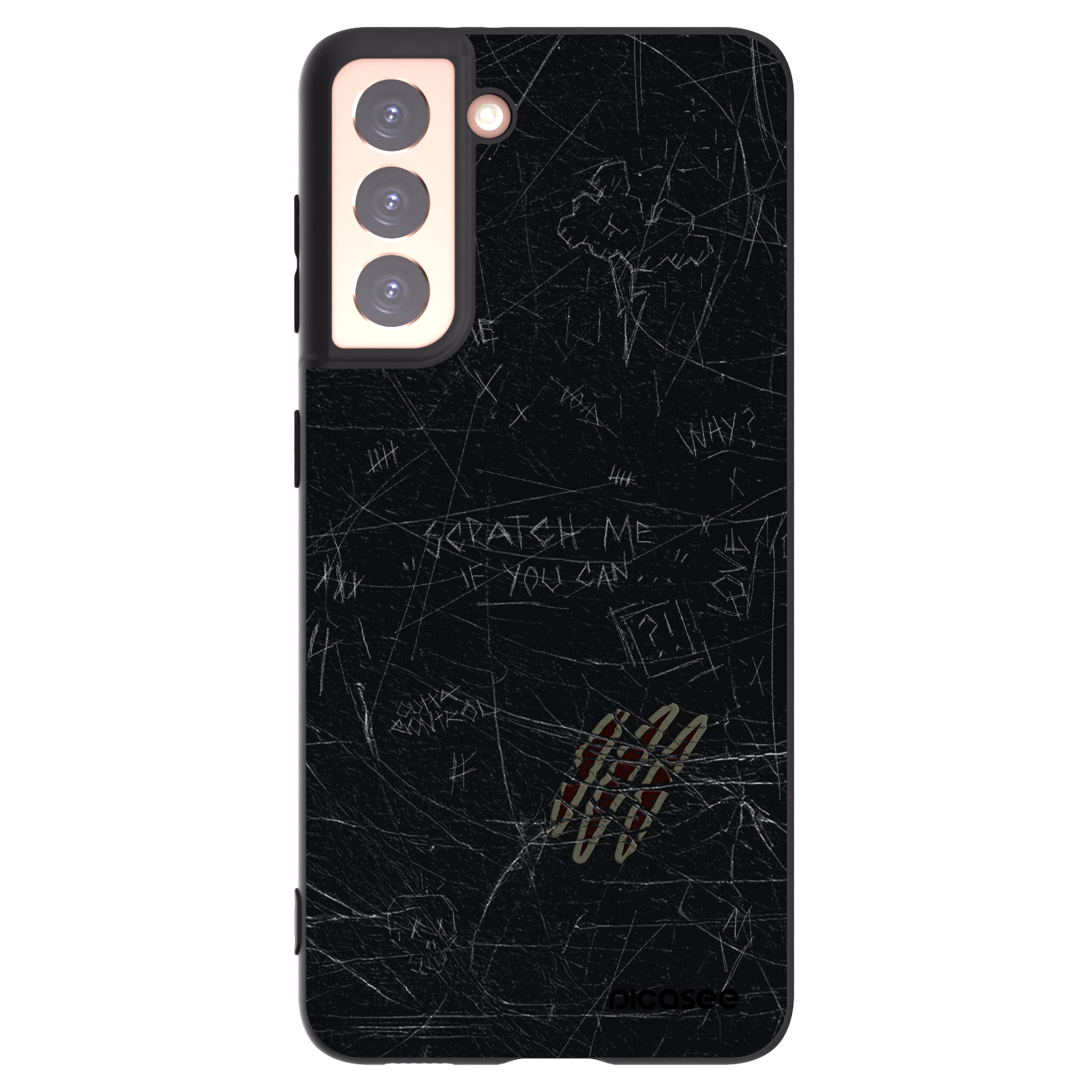 Picasee silikonowe czarne etui na Samsung Galaxy S21 5G G991B - SCRATCH