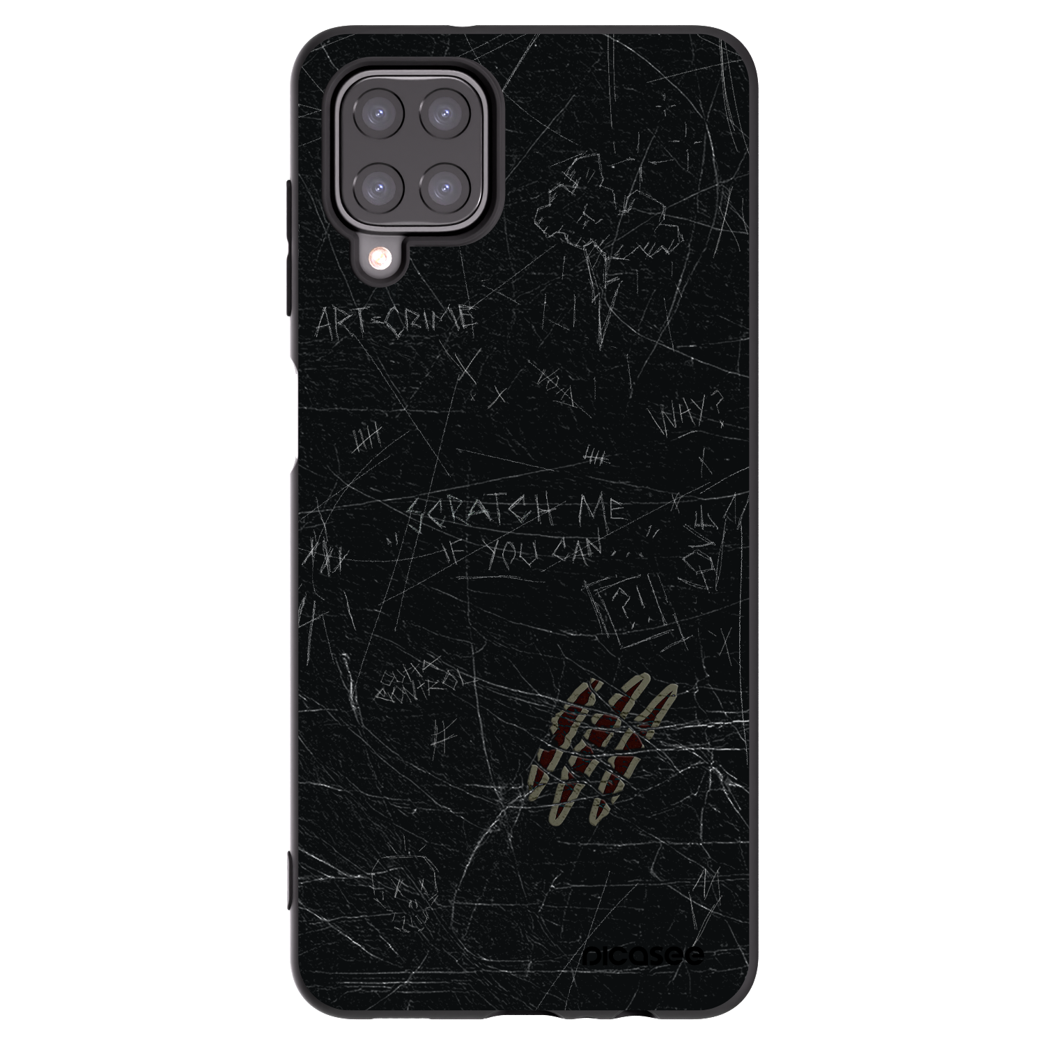 Picasee silikonowe czarne etui na Samsung Galaxy A12 A125F - SCRATCH