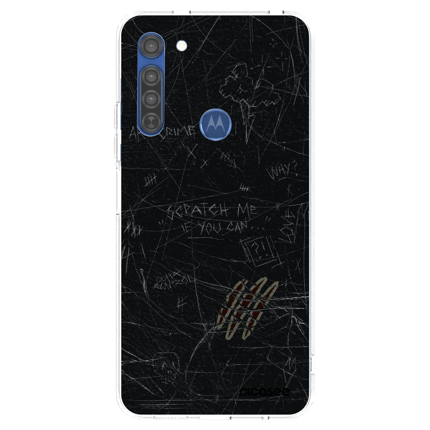 Picasee silikonowe przeźroczyste etui na Motorola Moto G8 - SCRATCH