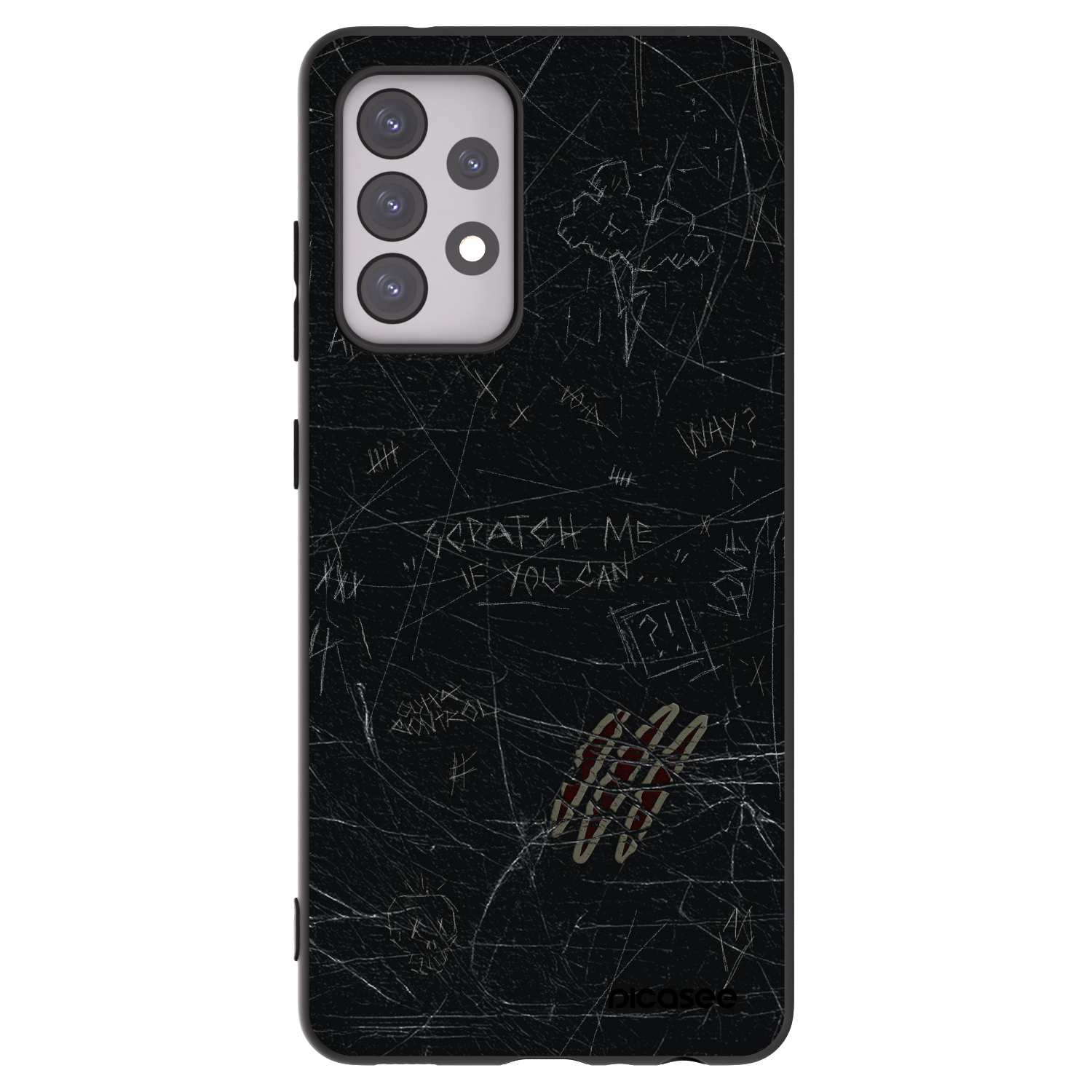 Picasee silikonowe czarne etui na Samsung Galaxy A52 5G A525F - SCRATCH