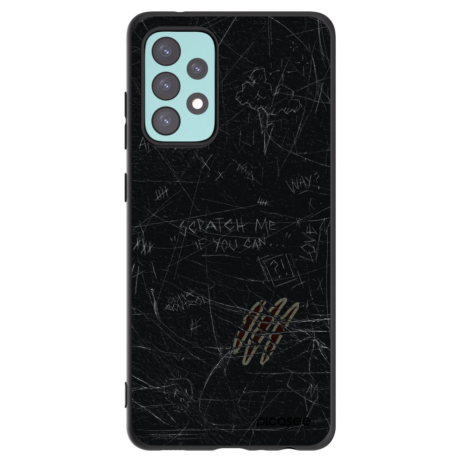 Picasee silikonowe czarne etui na Samsung Galaxy A72 A725F - SCRATCH