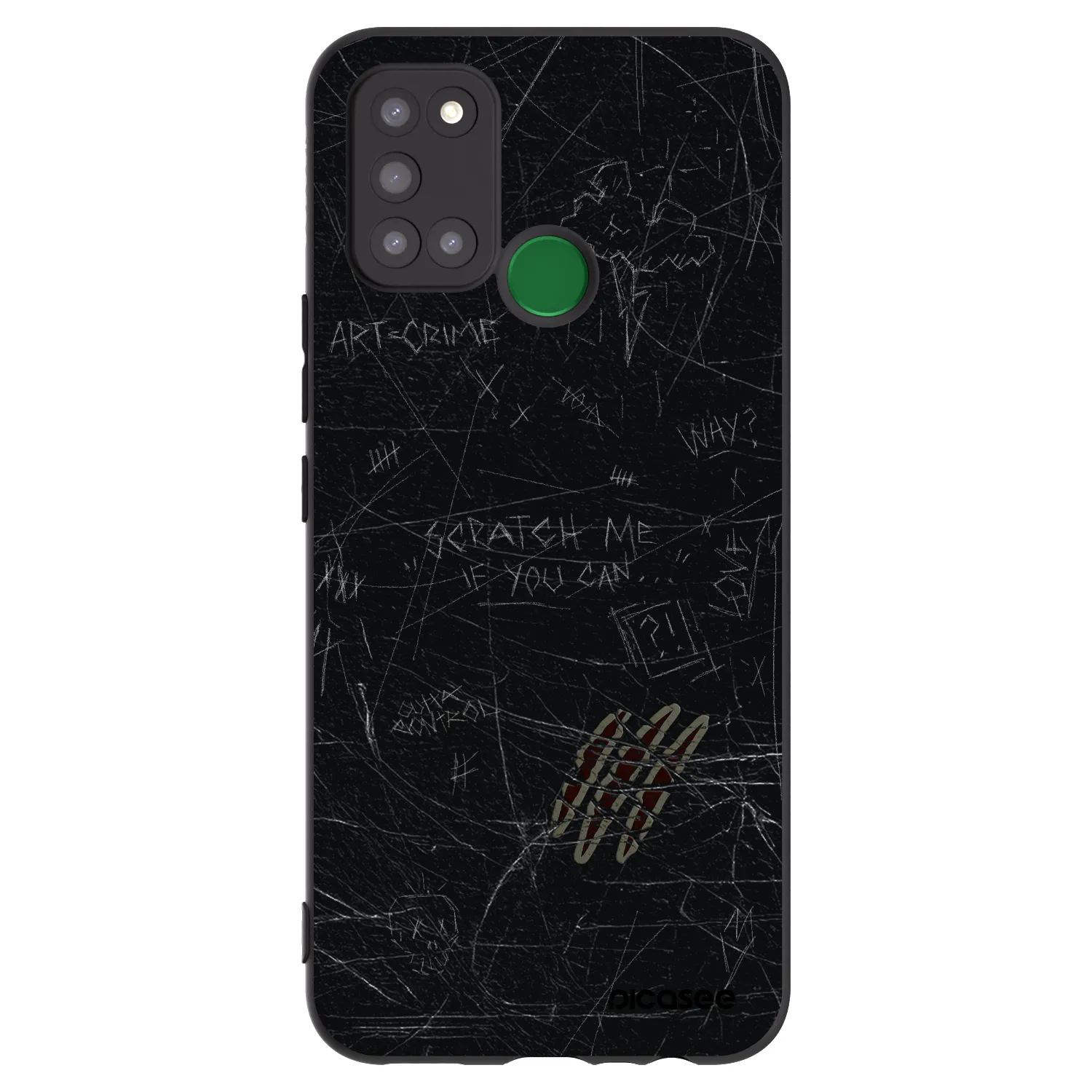 Picasee silikonowe czarne etui na Realme 7i - SCRATCH