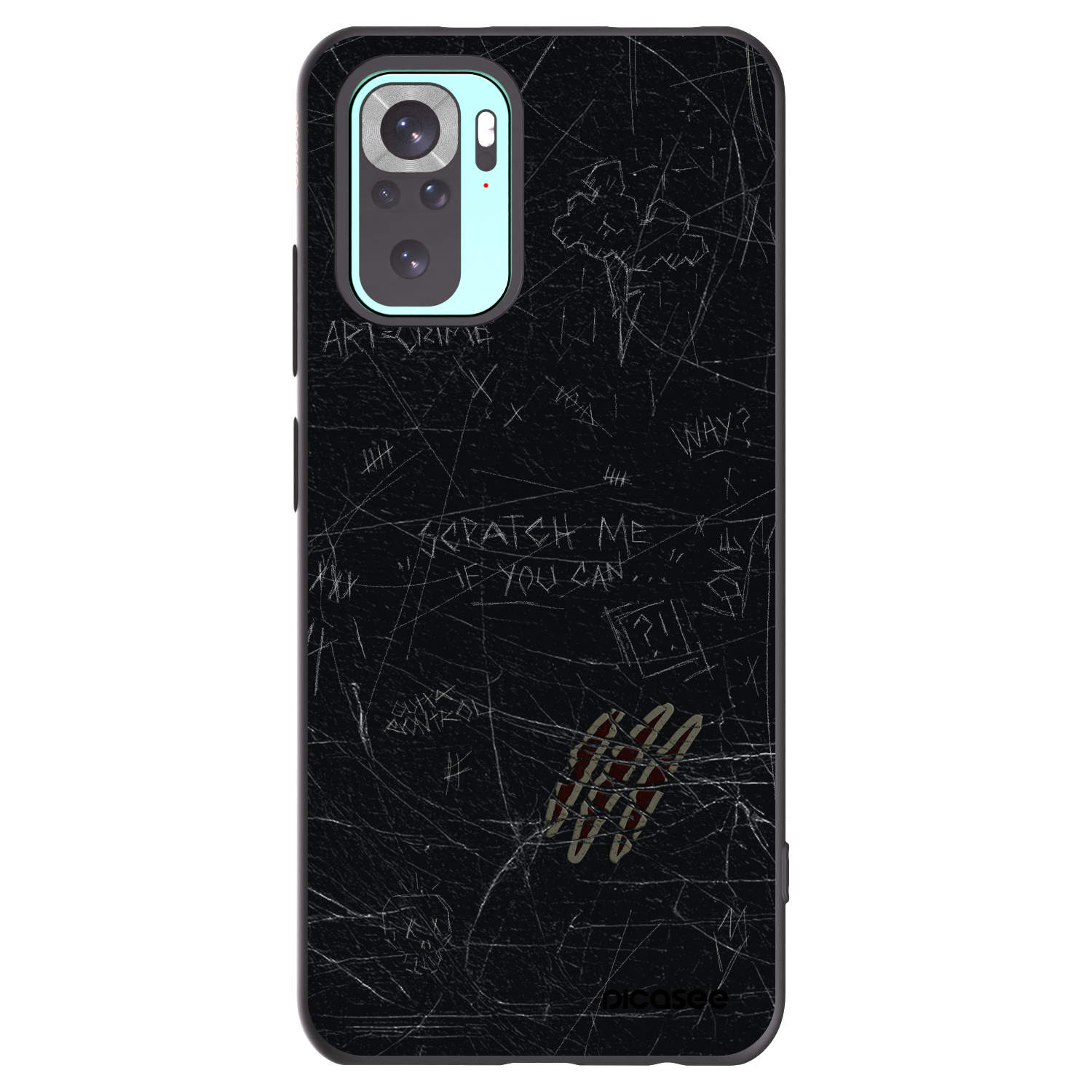 Picasee silikonowe czarne etui na Xiaomi Redmi Note 10 Pro - SCRATCH