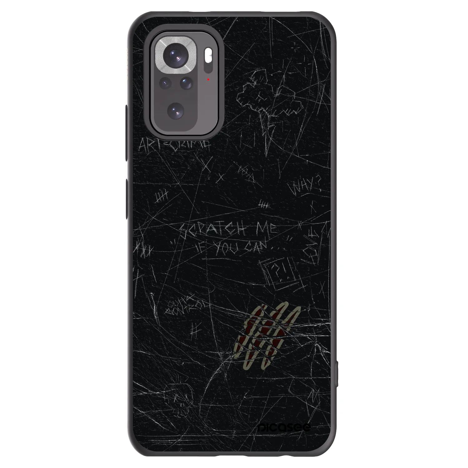 Picasee silikonowe czarne etui na Xiaomi Redmi Note 10S - SCRATCH