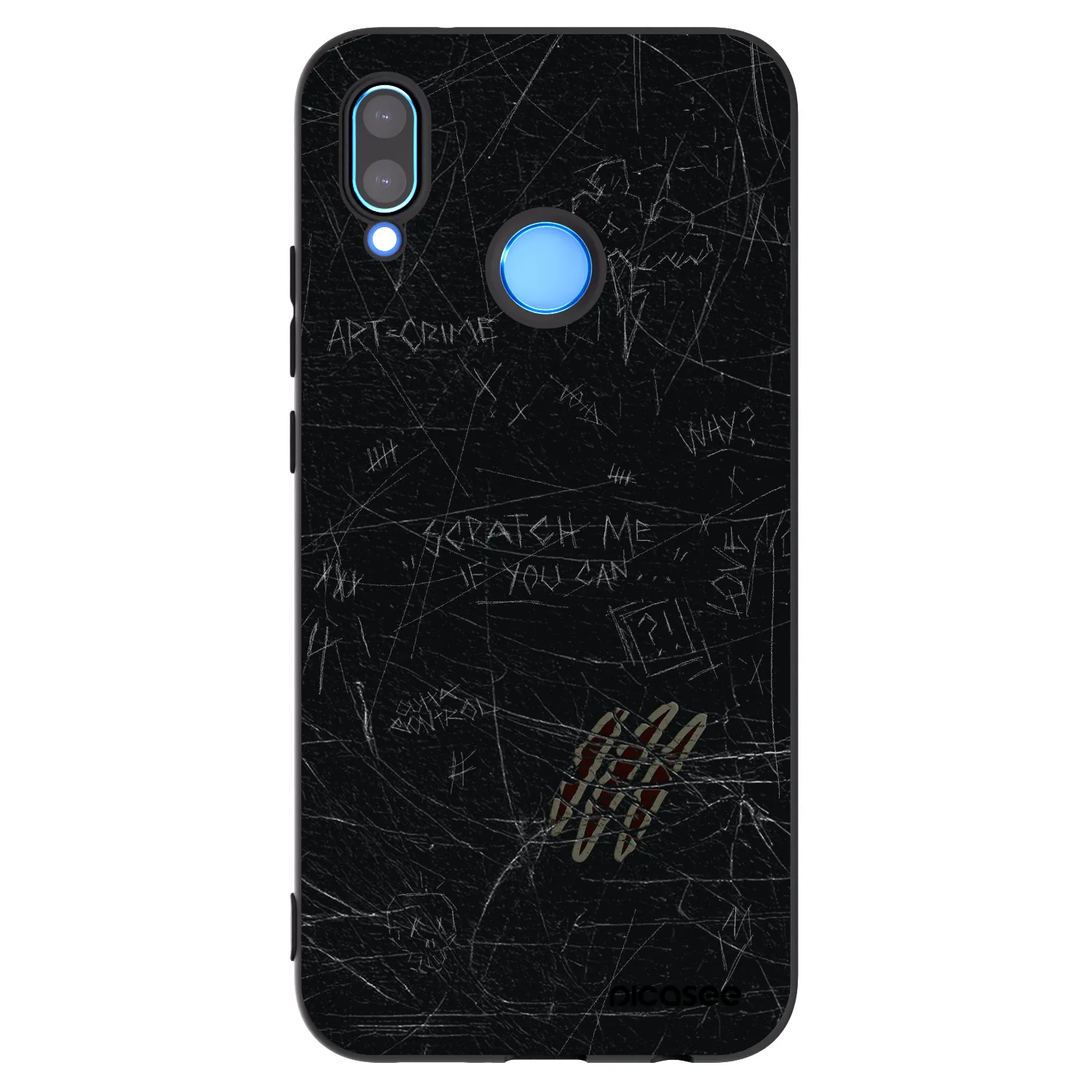 Picasee silikonowe czarne etui na Huawei P20 Lite - SCRATCH
