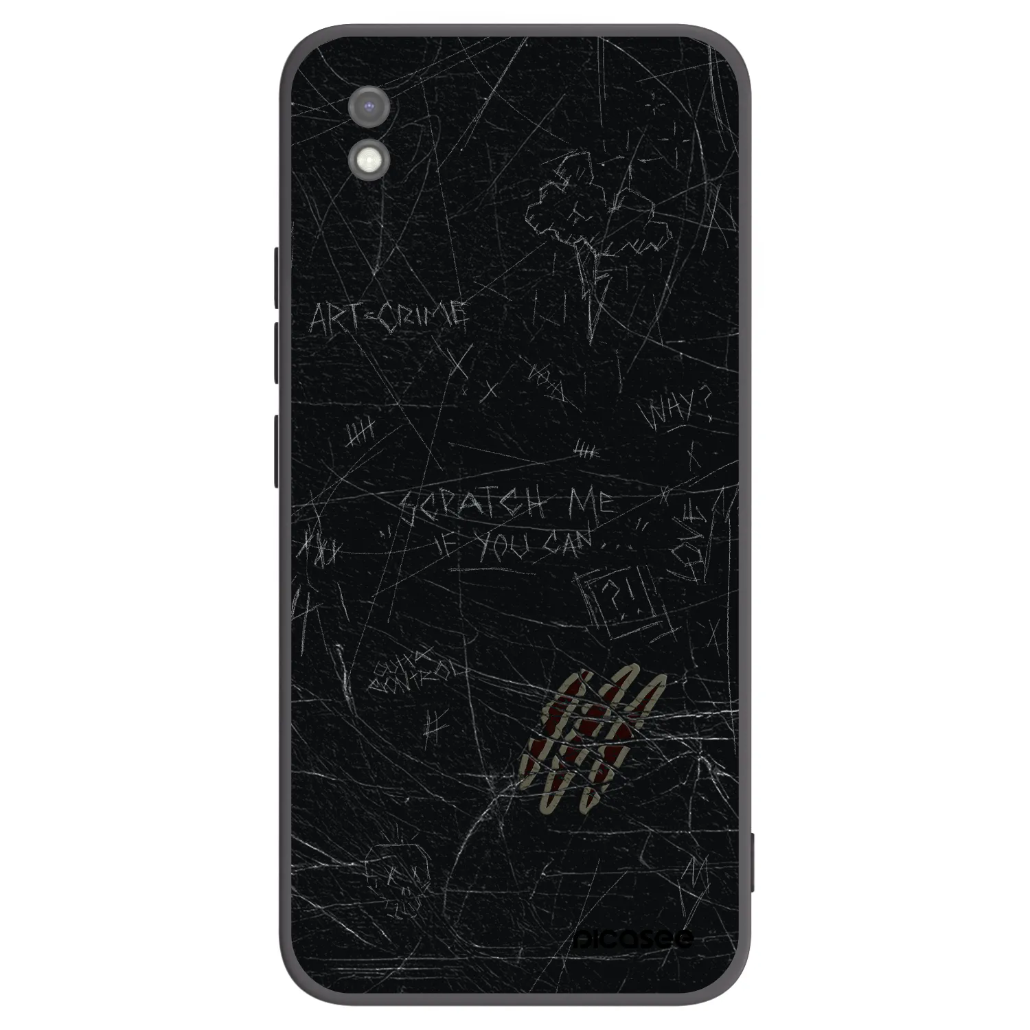 Picasee silikonowe czarne etui na Xiaomi Redmi 9AT - SCRATCH