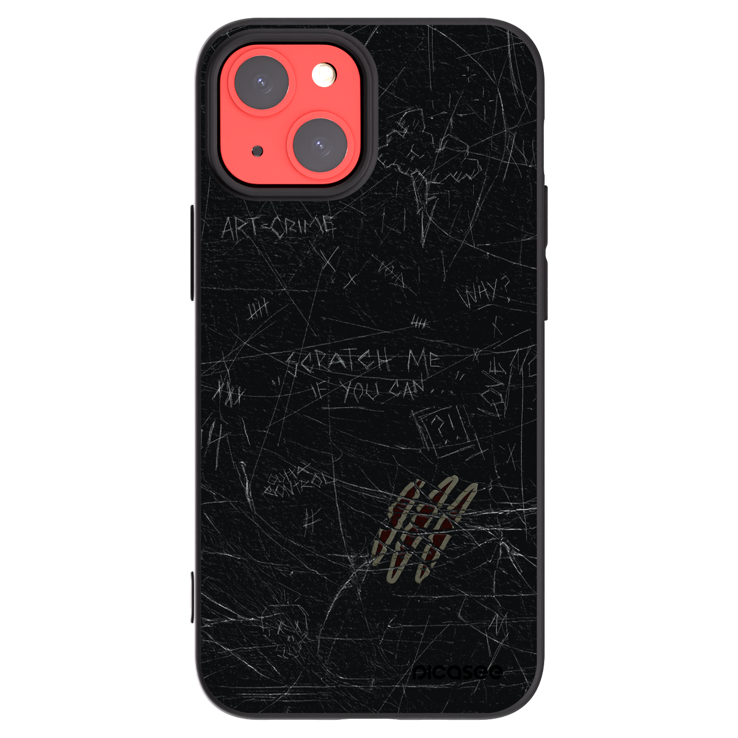Picasee silikonowe czarne etui na Apple iPhone 13 mini - SCRATCH