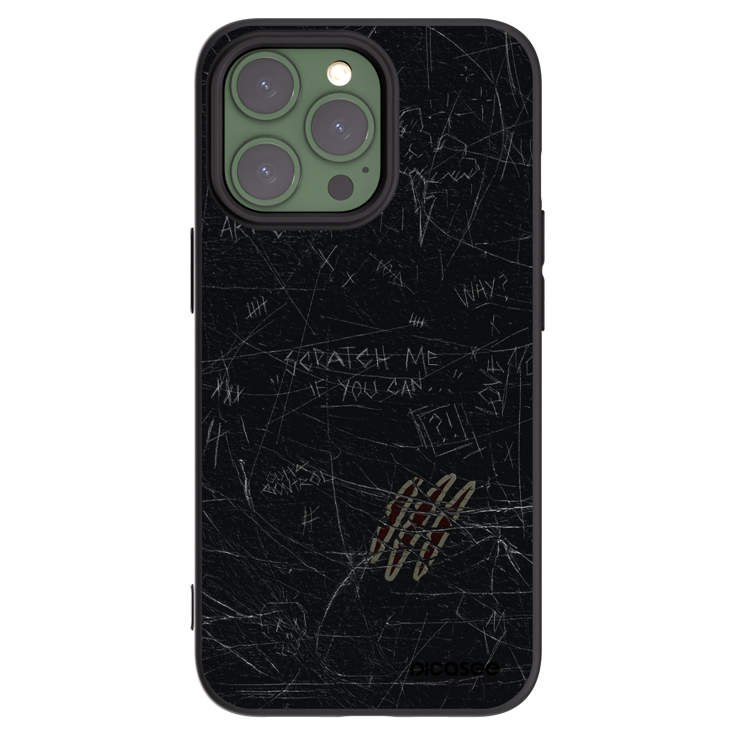 Picasee silikonowe czarne etui na Apple iPhone 13 Pro - SCRATCH