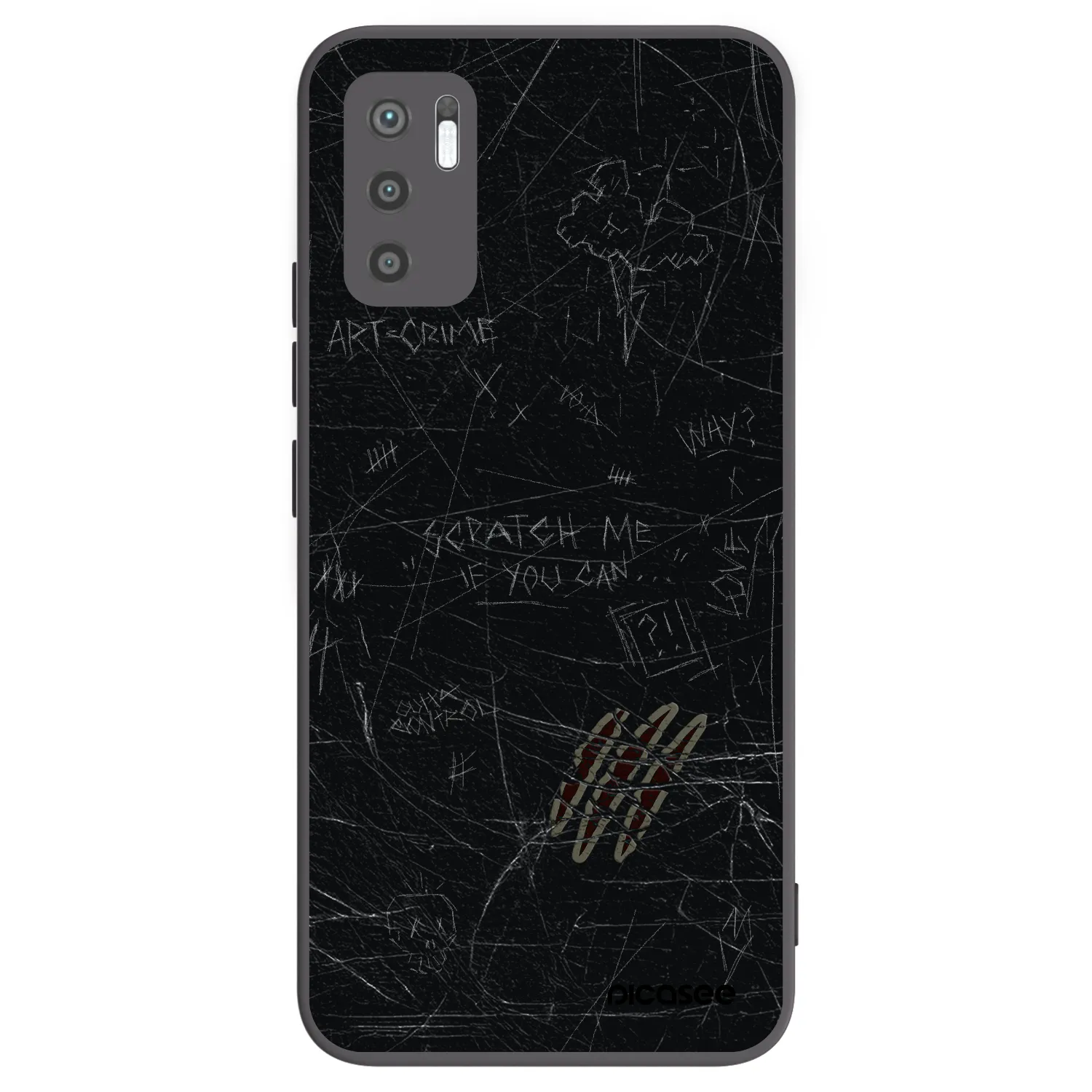 Picasee silikonowe czarne etui na Xiaomi Redmi Note 10 5G - SCRATCH