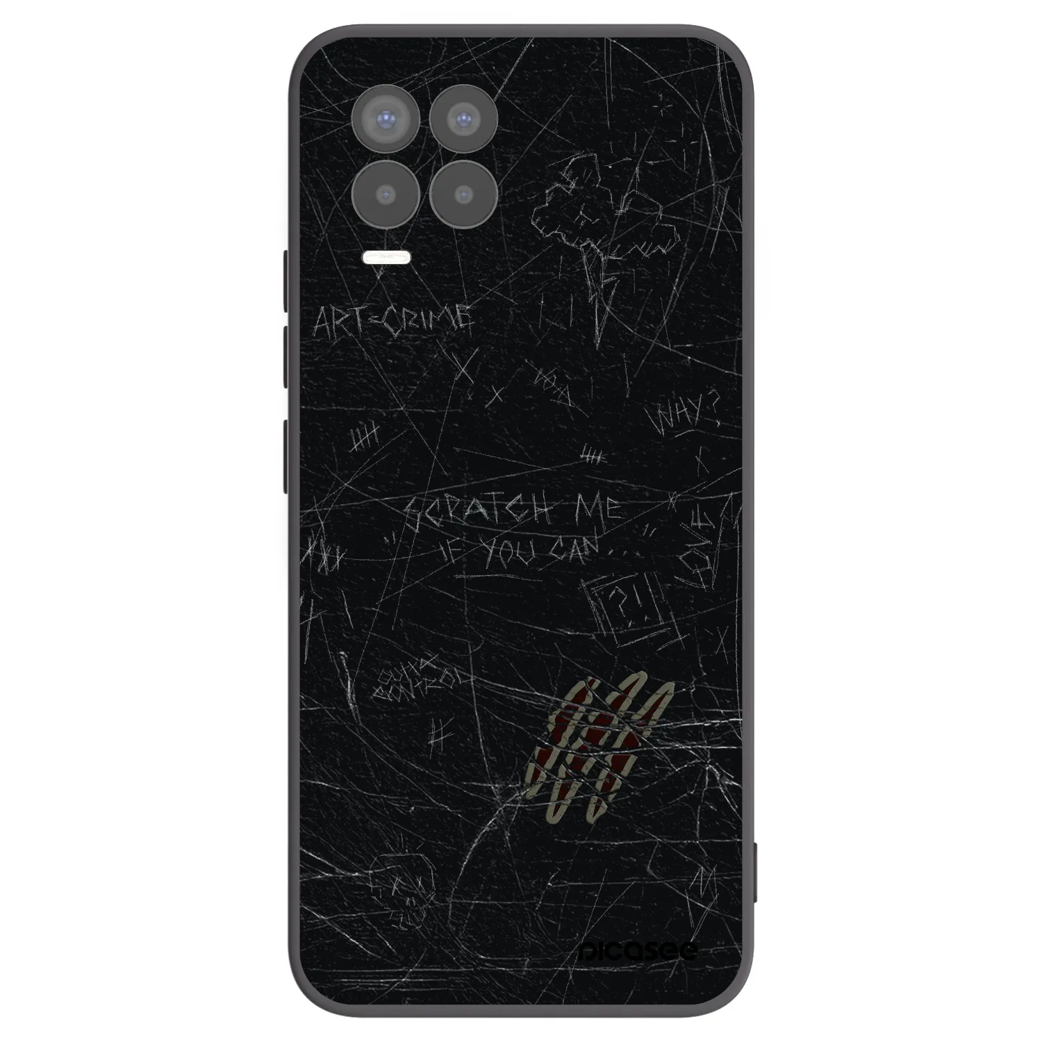 Picasee silikonowe czarne etui na Realme 8 Pro - SCRATCH