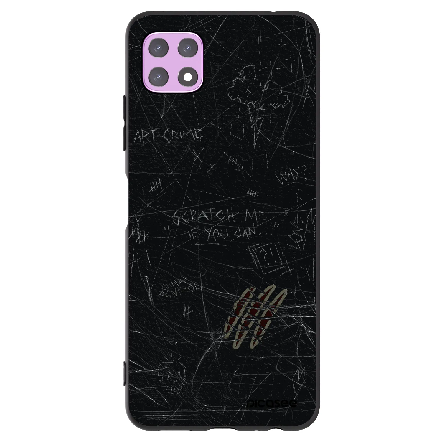 Picasee silikonowe czarne etui na Samsung Galaxy A22 A226B 5G - SCRATCH