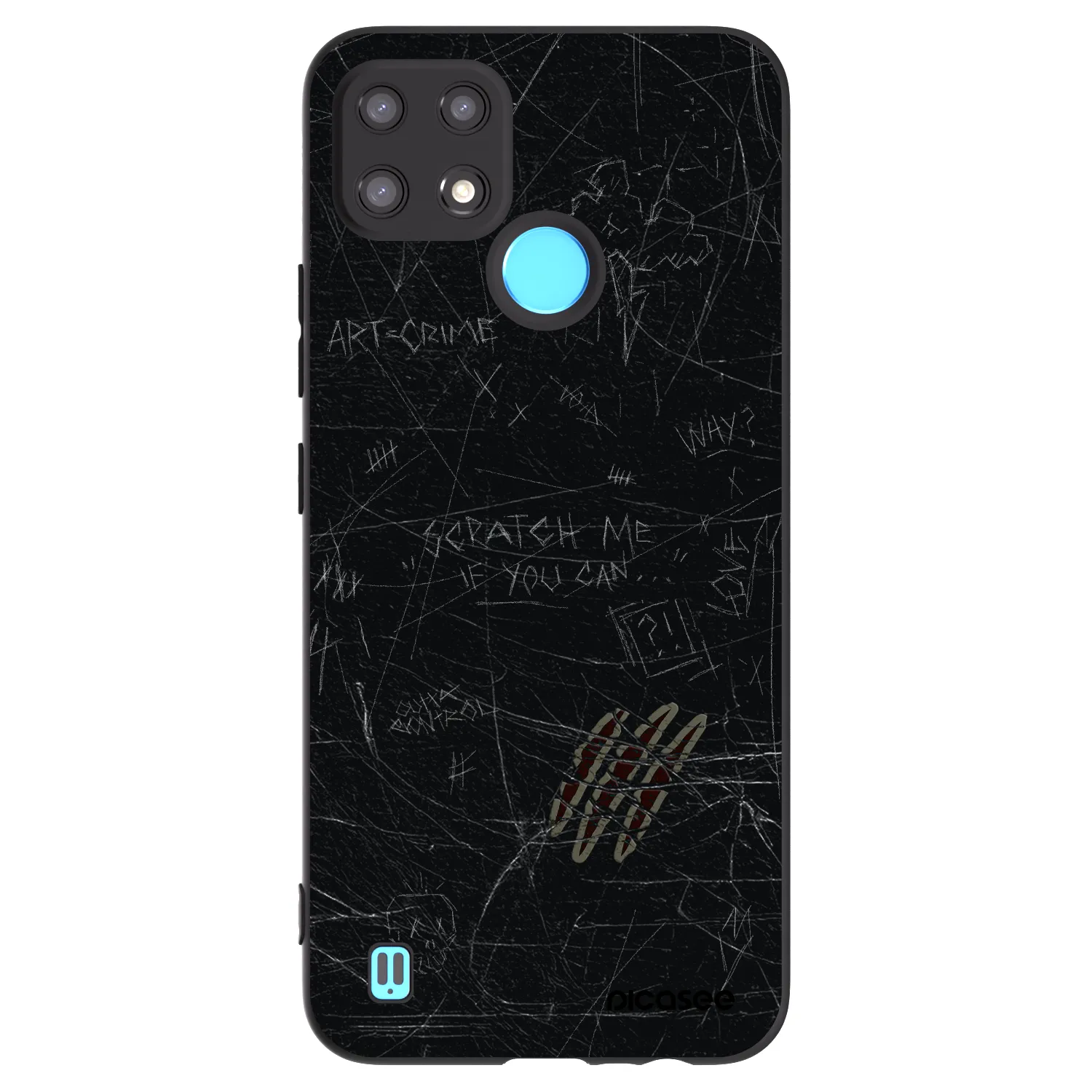 Picasee silikonowe czarne etui na Realme C21 - SCRATCH