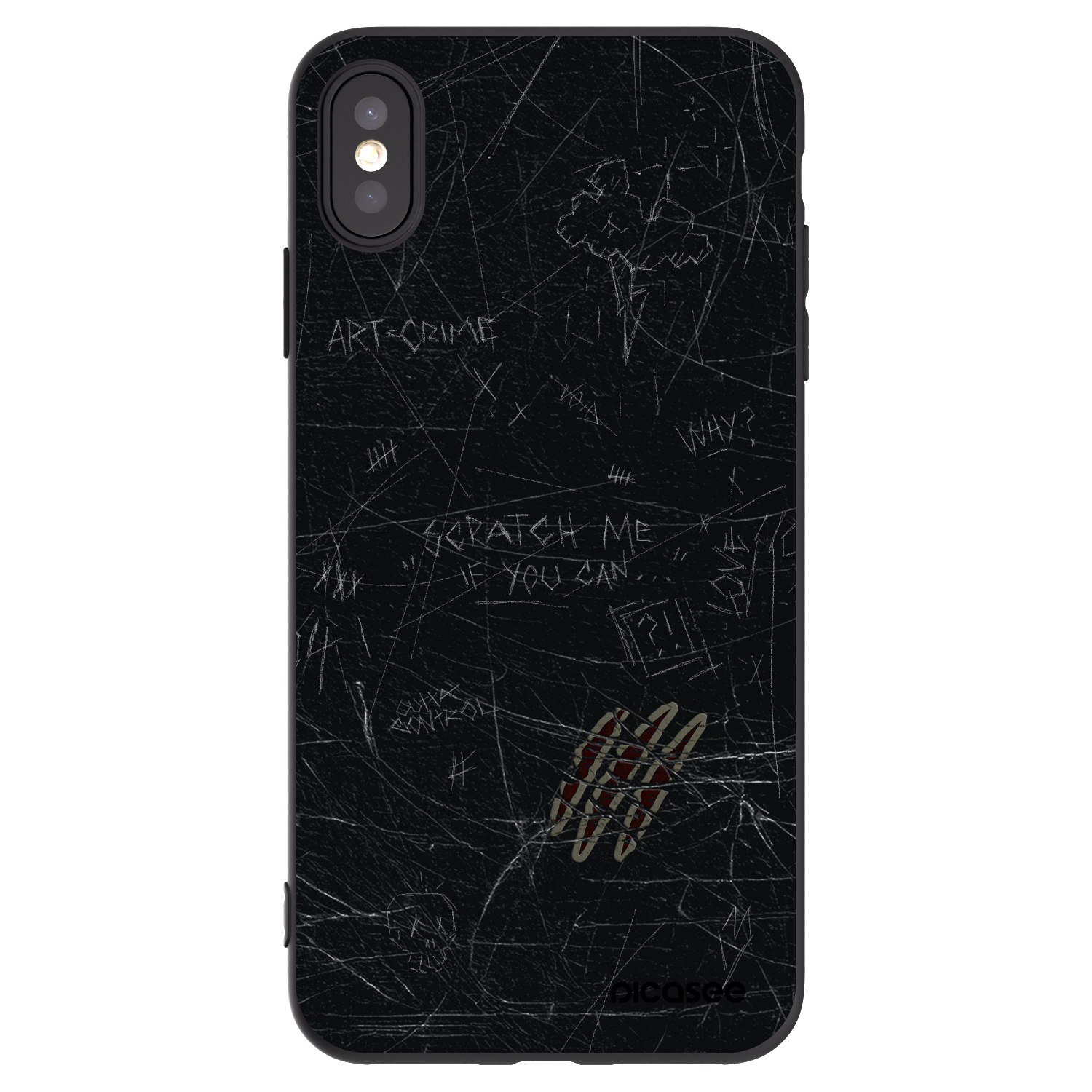 Picasee silikonowe czarne etui na Apple iPhone XS Max - SCRATCH