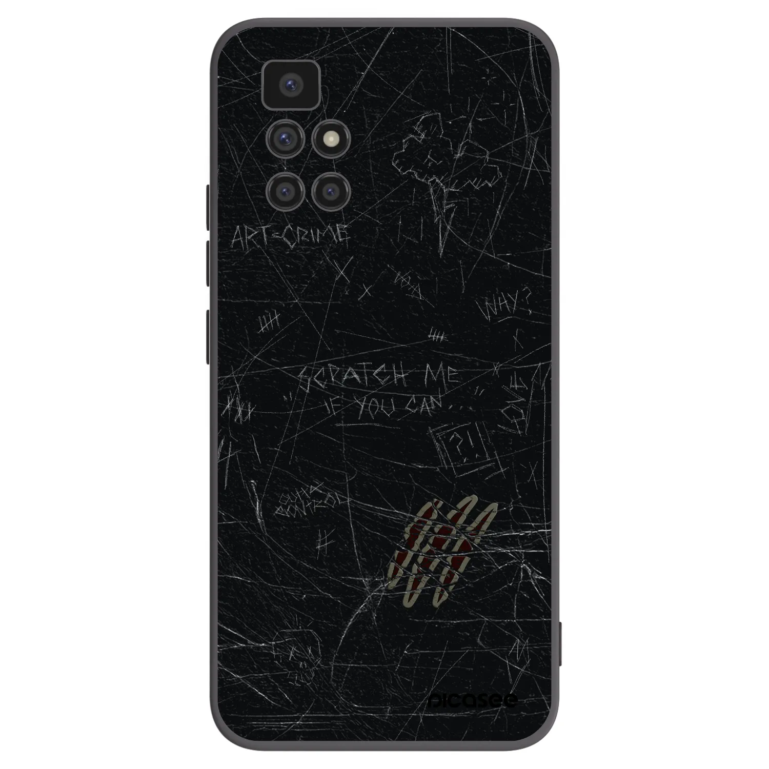 Picasee silikonowe czarne etui na Xiaomi Redmi 10 - SCRATCH