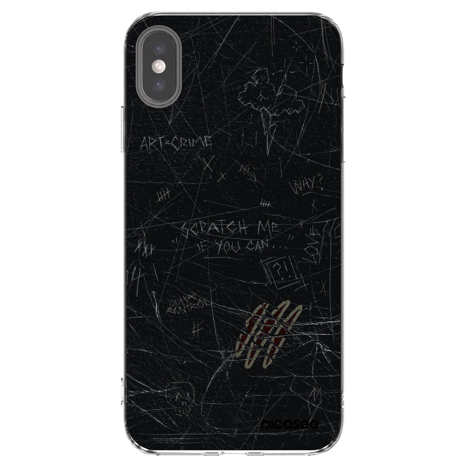 Picasee silikonowe przeźroczyste etui na Apple iPhone XS Max - SCRATCH