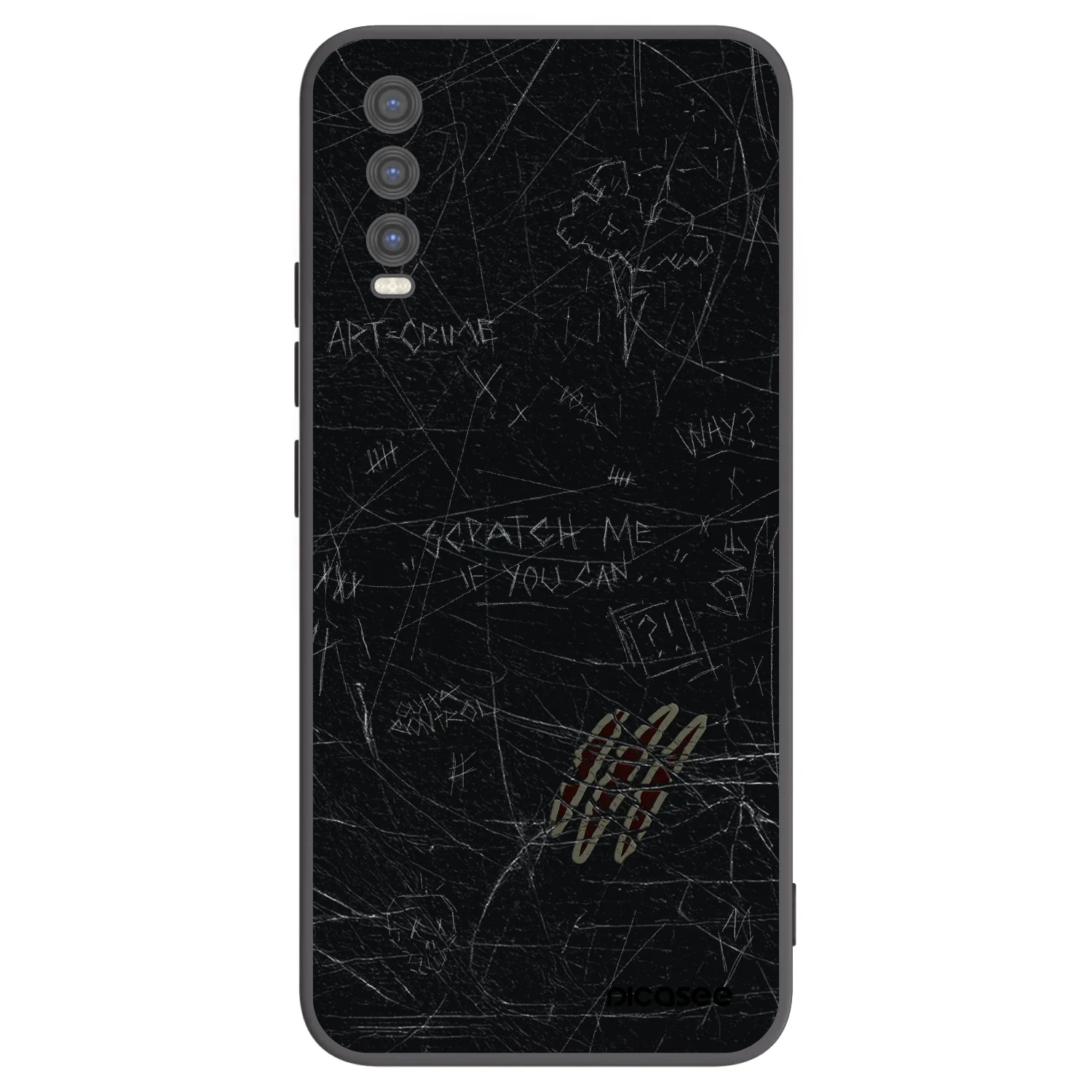 Picasee silikonowe czarne etui na Vivo Y20s - SCRATCH