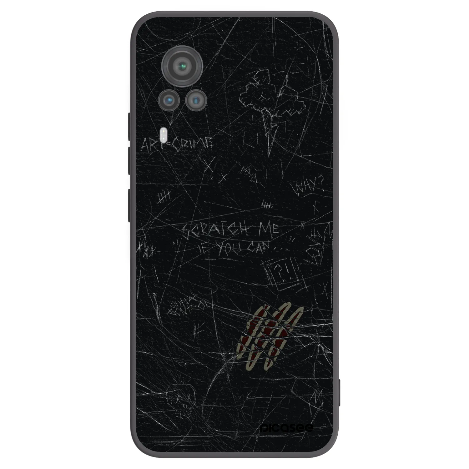 Picasee silikonowe czarne etui na Vivo X60 Pro 5G - SCRATCH