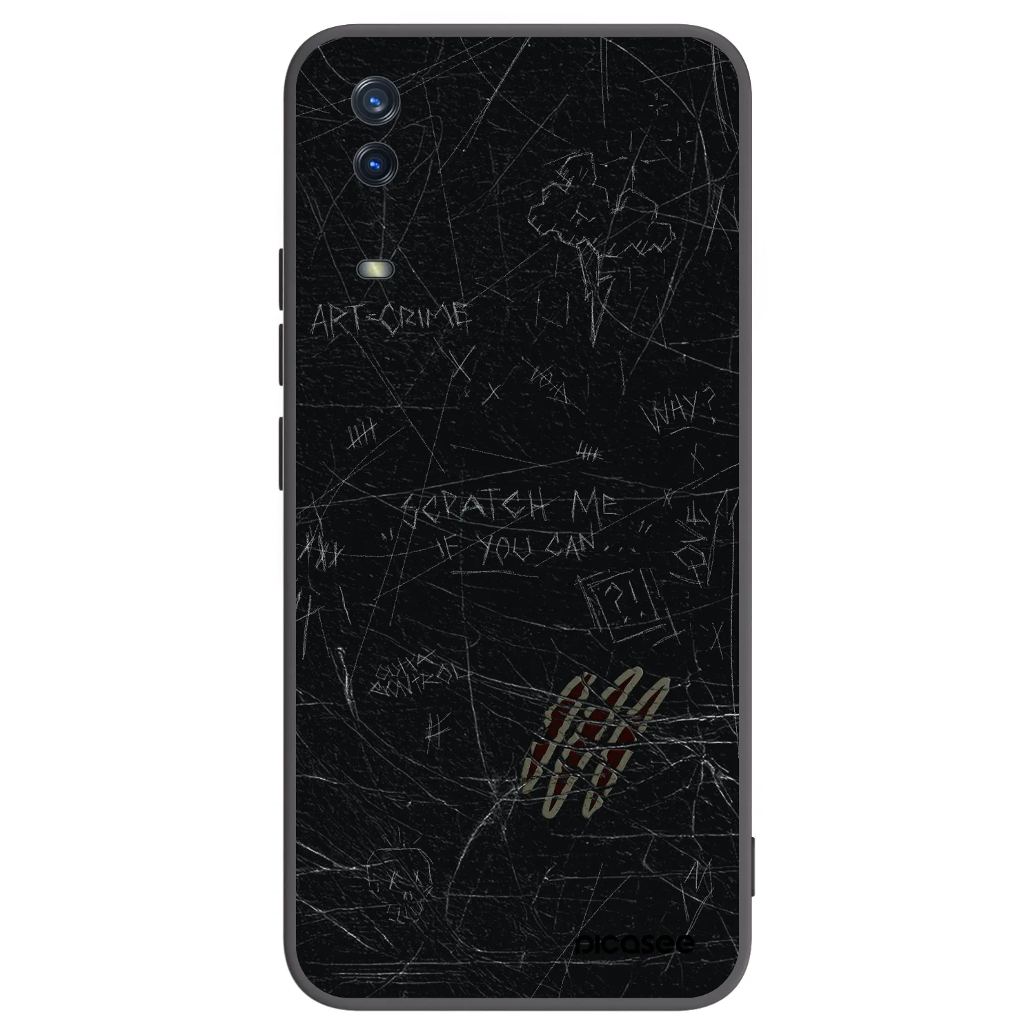 Picasee silikonowe czarne etui na Vivo Y11s - SCRATCH