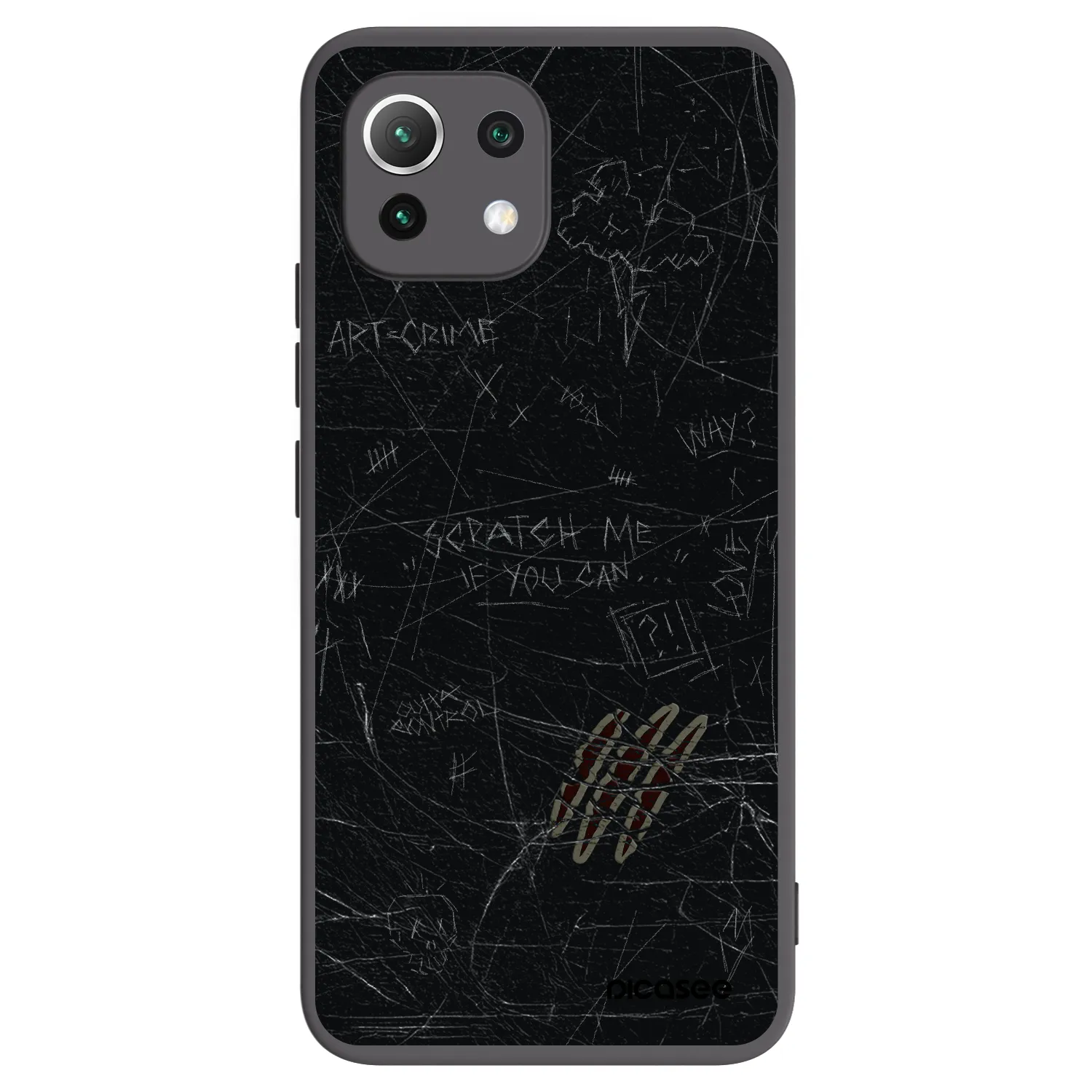 Picasee silikonowe czarne etui na Xiaomi 11 Lite 5G NE - SCRATCH