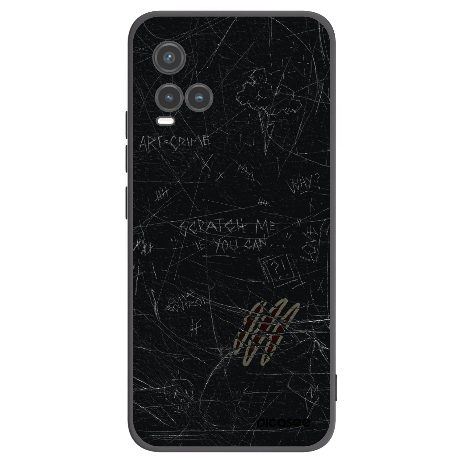 Picasee silikonowe czarne etui na Vivo Y33s - SCRATCH