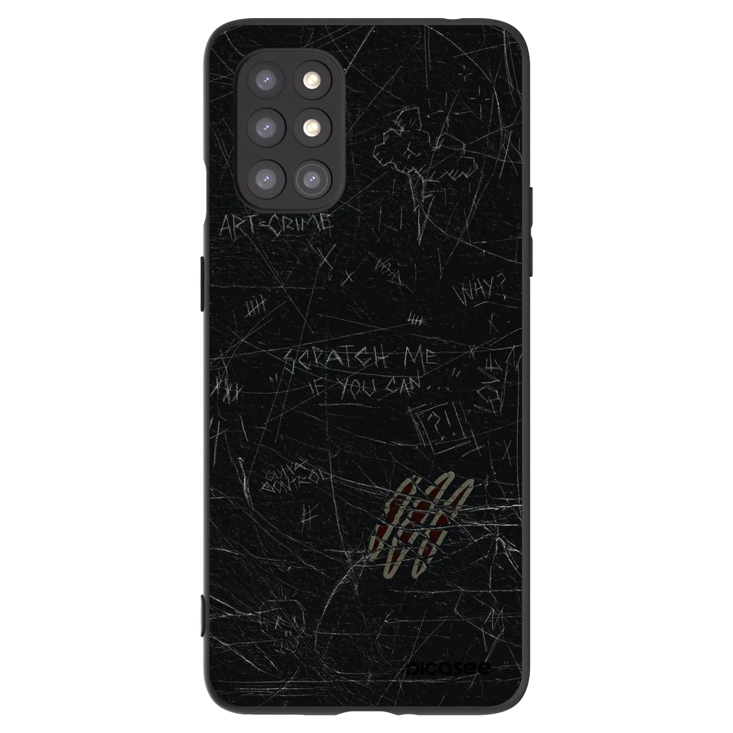 Picasee silikonowe czarne etui na OnePlus 8T - SCRATCH