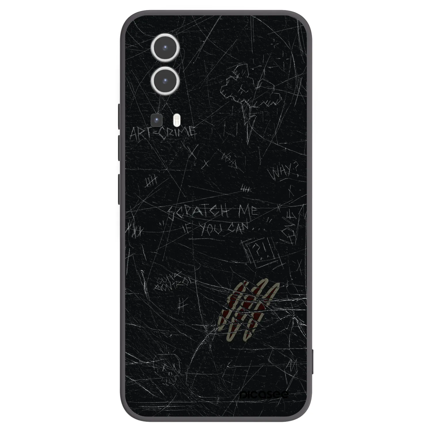 Picasee silikonowe czarne etui na Vivo Y72 5G - SCRATCH