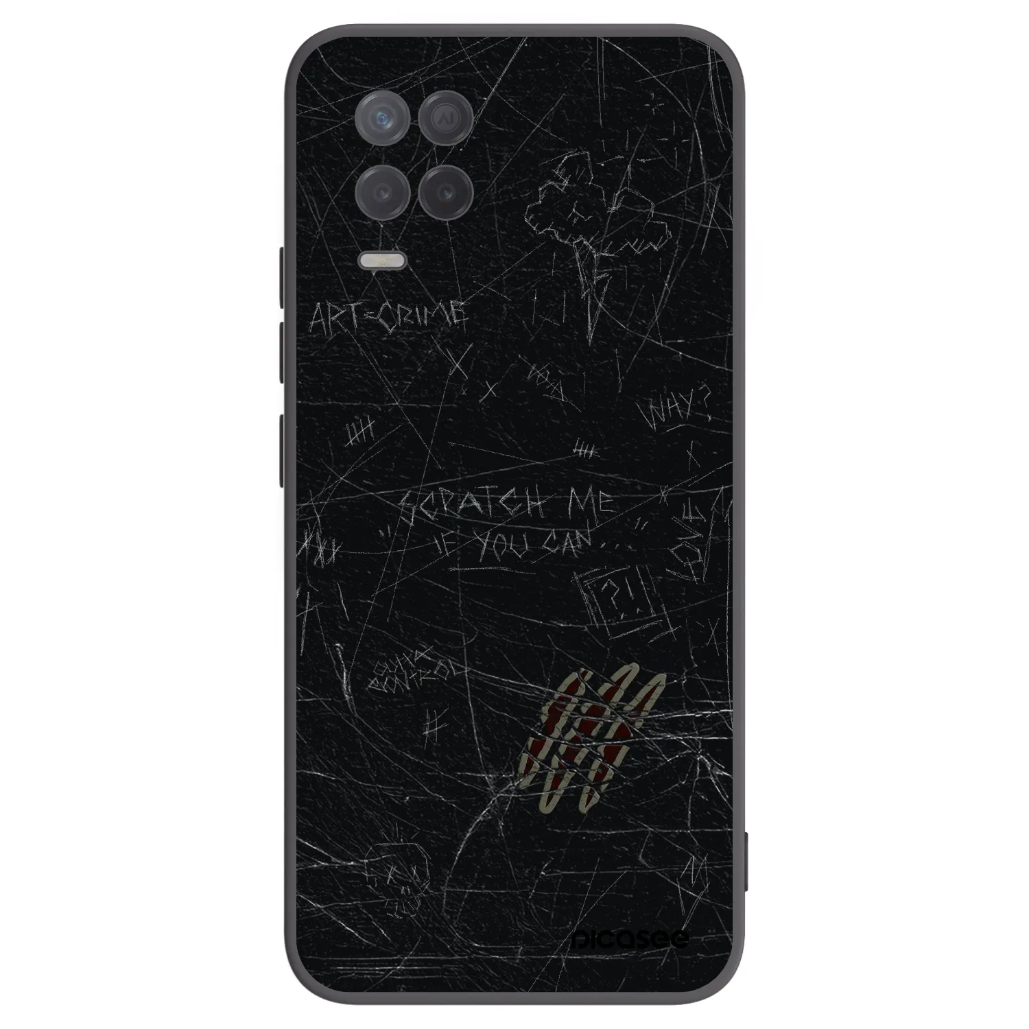 Picasee silikonowe czarne etui na Realme 8 5G - SCRATCH