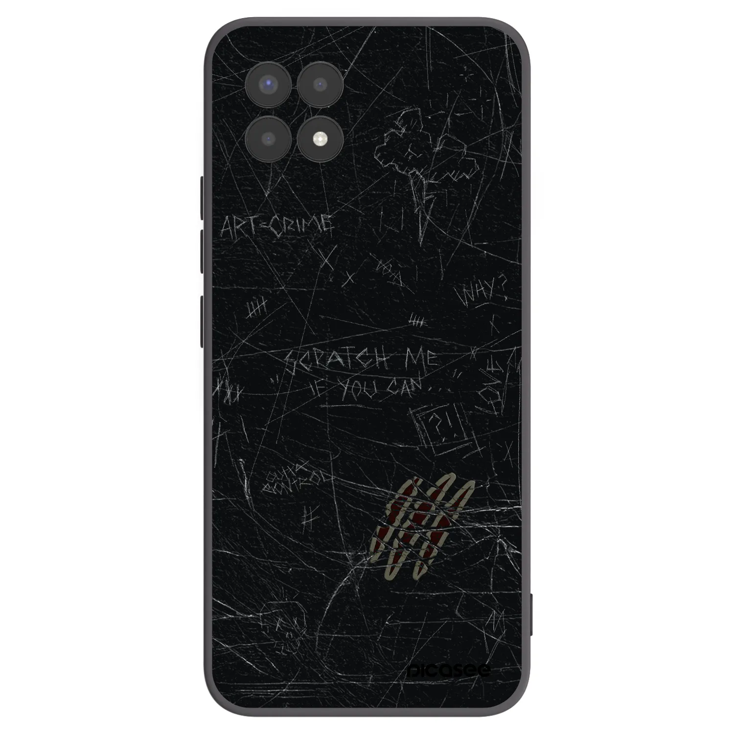 Picasee silikonowe czarne etui na Realme 8i - SCRATCH