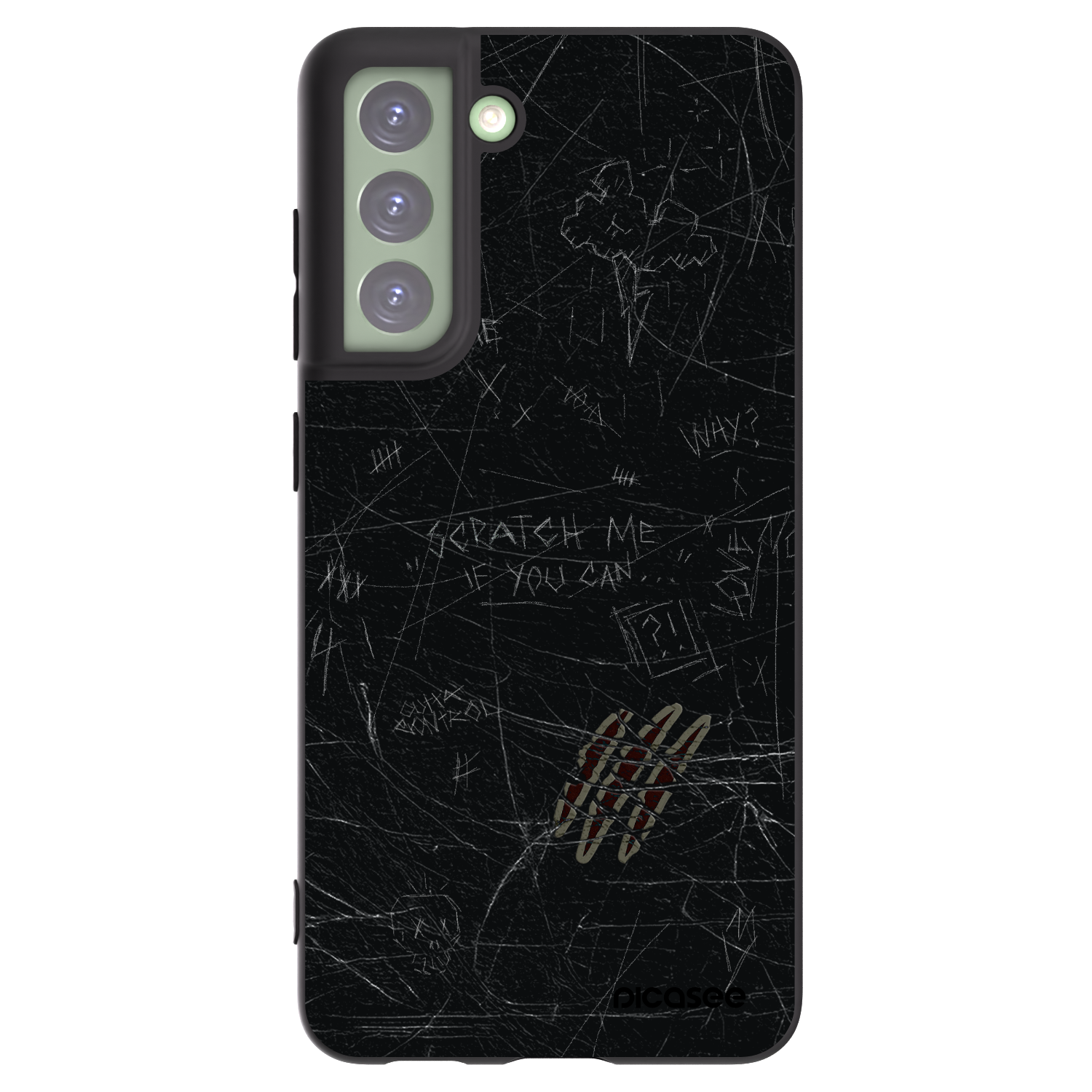 Picasee silikonowe czarne etui na Samsung Galaxy S21 FE 5G - SCRATCH