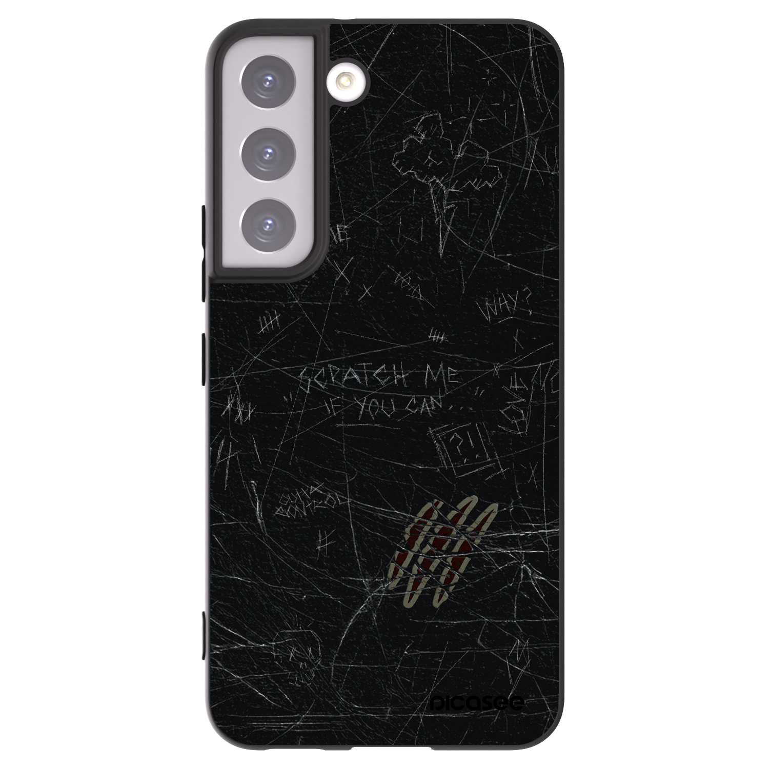 Picasee silikonowe czarne etui na Samsung Galaxy S22 5G - SCRATCH