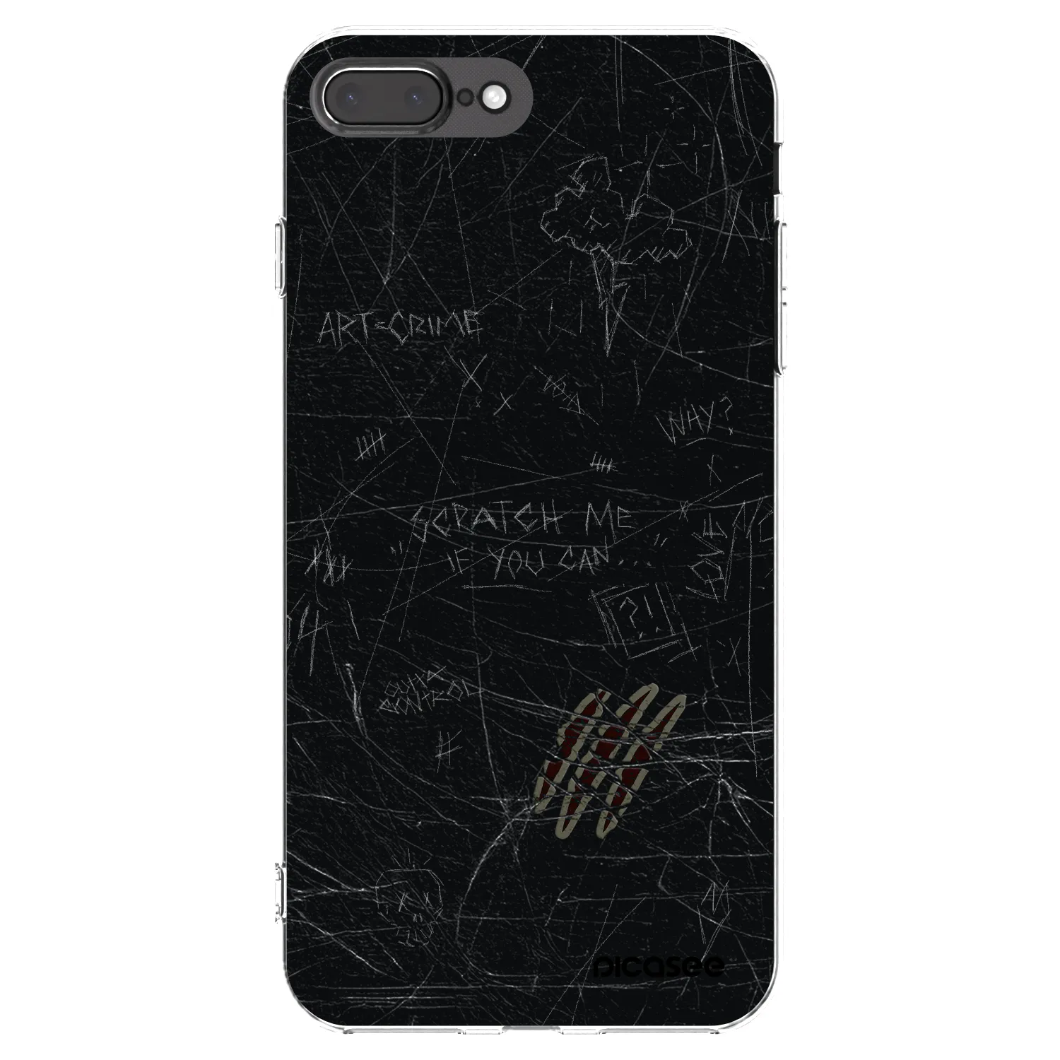 Picasee silikonowe przeźroczyste etui na Apple iPhone 7 Plus - SCRATCH