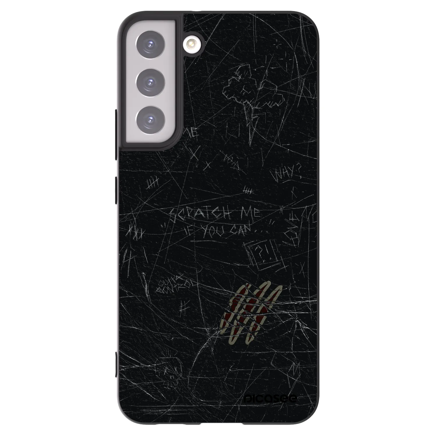 Picasee silikonowe czarne etui na Samsung Galaxy S22+ 5G - SCRATCH