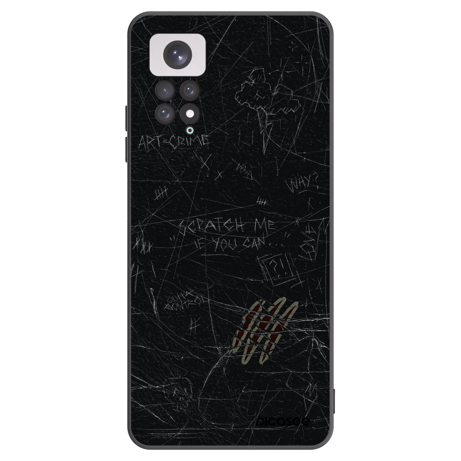 Picasee silikonowe czarne etui na Xiaomi Redmi Note 11 - SCRATCH