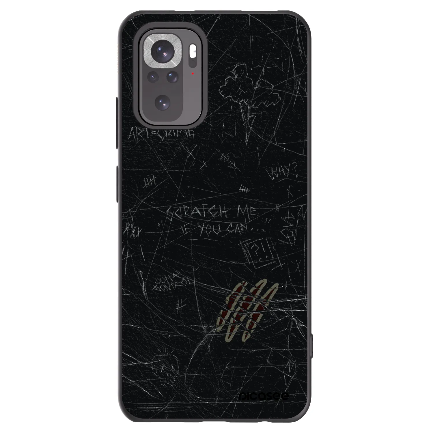 Picasee silikonowe czarne etui na Xiaomi Redmi Note 11S 4G - SCRATCH