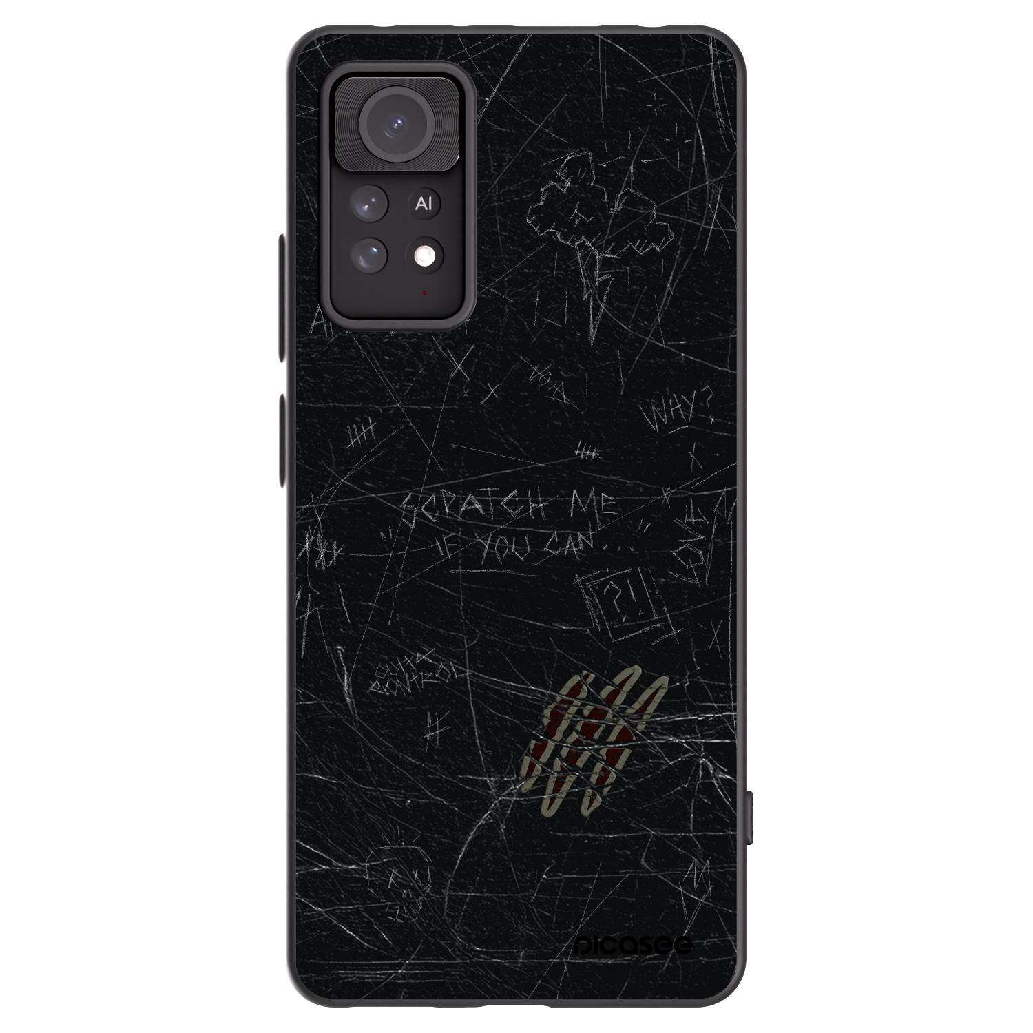 Picasee silikonowe czarne etui na Xiaomi Redmi Note 11 Pro 5G - SCRATCH