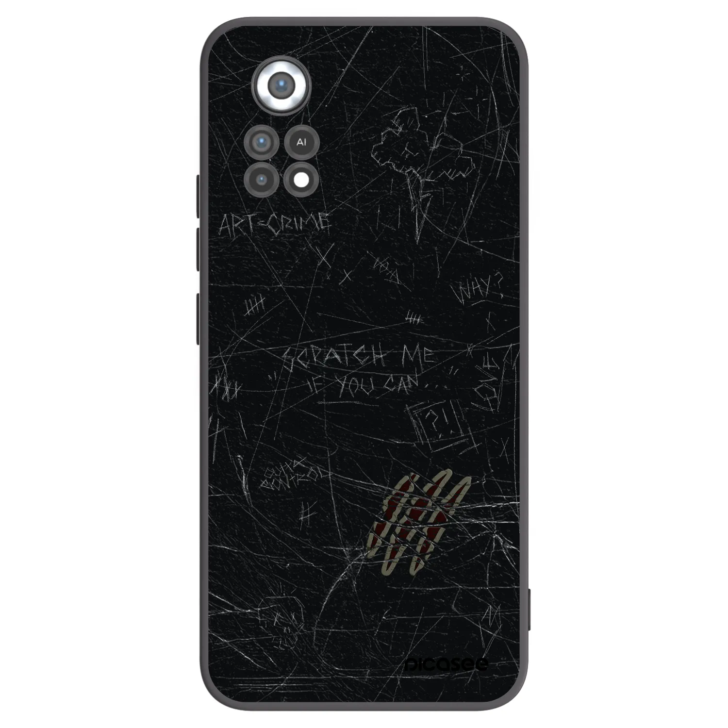 Picasee silikonowe czarne etui na Xiaomi Poco X4 Pro 5G - SCRATCH
